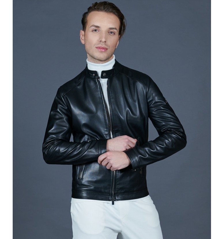 Black leather jacket Havana AD MILANO