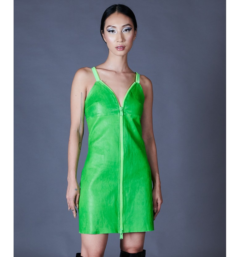 Green leather dress AD MILANO