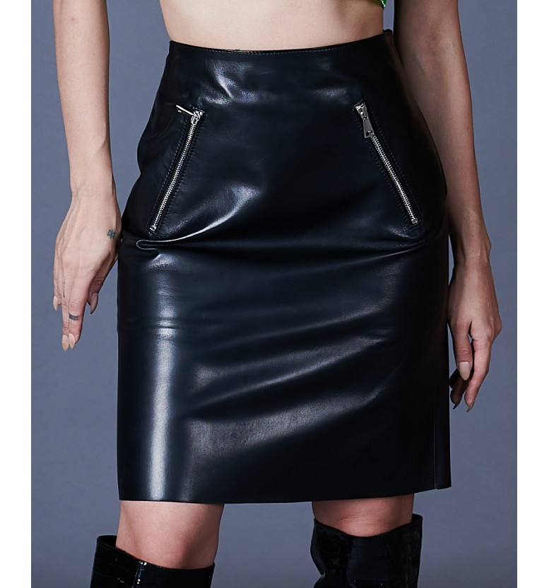 Black leather skirt AD MILANO