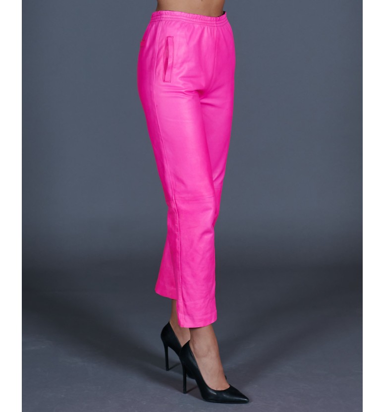 Pink leather pants AD MILANO